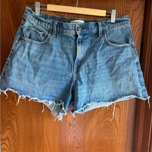 Abercrombie A-Line frayed hem jean shorts